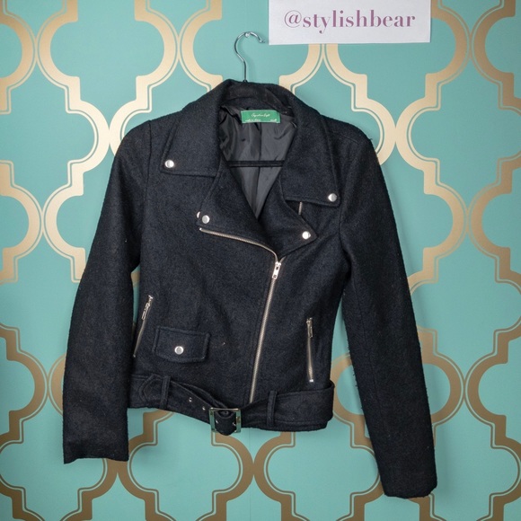 signature eight Jackets & Blazers - Signature Eight Jacket Moto Wool Black size small